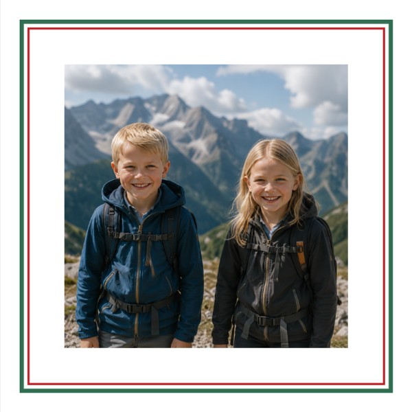 Rotgrünes Fotoquadrat