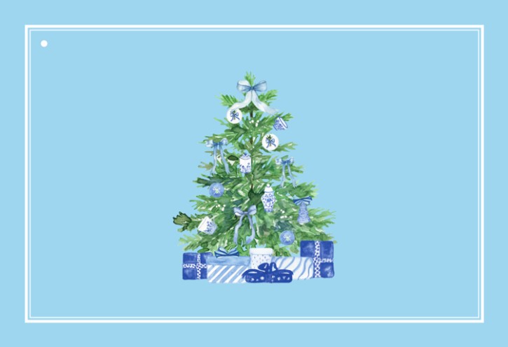 Hellblauer Geschenkbaum